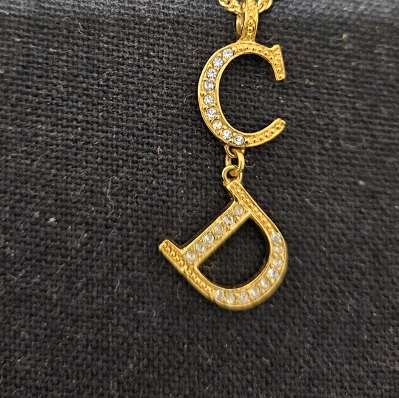 Dior Gold-plated Dangling CD Necklace - Picture 4 of 7